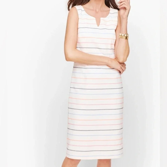 Talbots Dresses & Skirts - Talbots Biscay Sheath Dress Stripe White Pink Blue Women’s Size 8 NWT